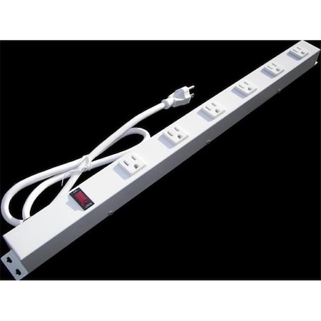 E-Dustry Power Strip, Surge, SJT, 5-15R, 5-15P, 3 ft., White EPS-2063W1